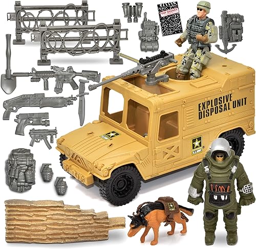Miniatura 8 de Juego de figuras de acción para hombres del ejército de Estados Unidos, juego de 15 piezas, vehículo militar, 2 soldados, armas, mochilas militares