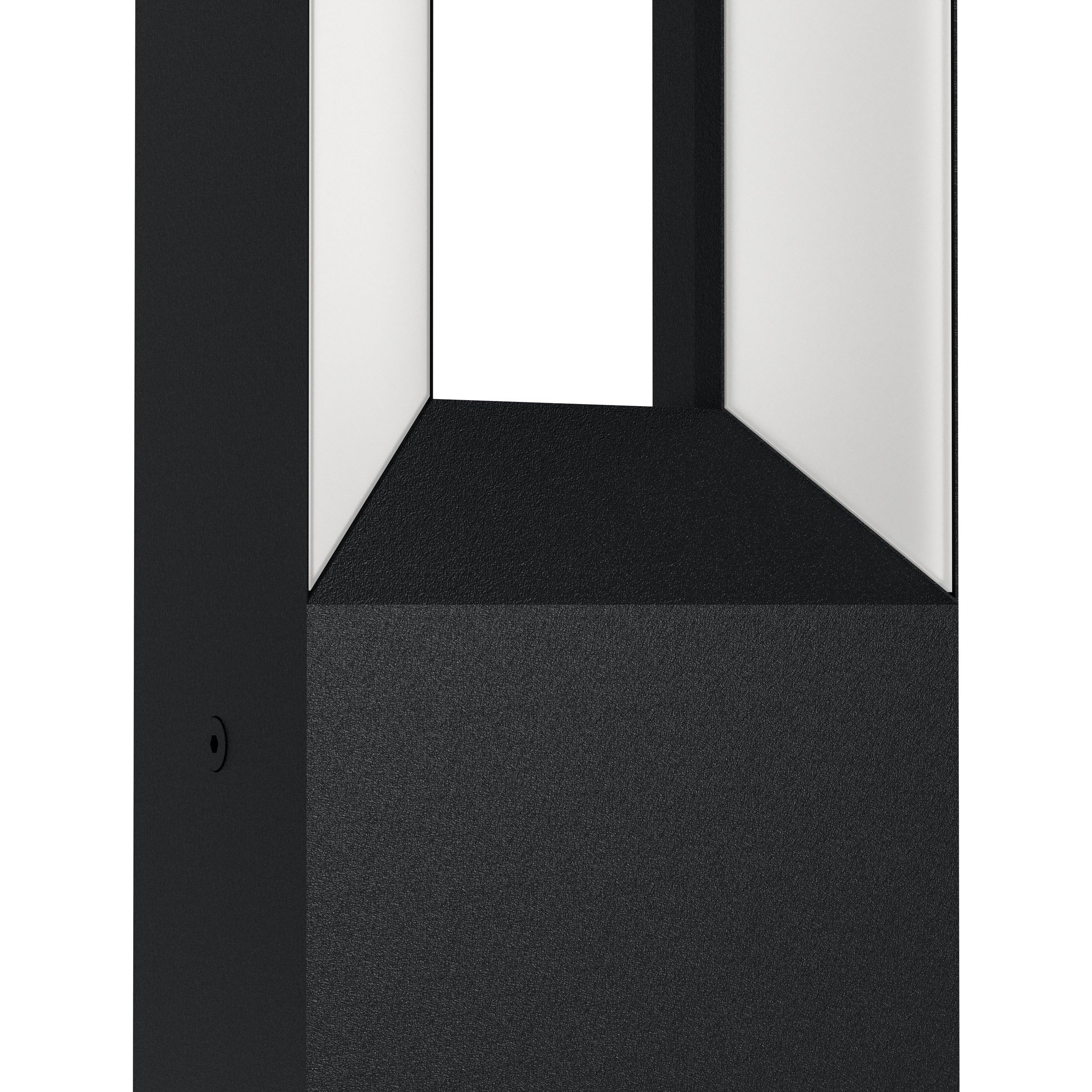EGLO Lampe sur pied LED Riforano, lampadaire extérieur en fonte d’aluminium | noir et plastique blanche, éclairage à 2 flammes, IP44