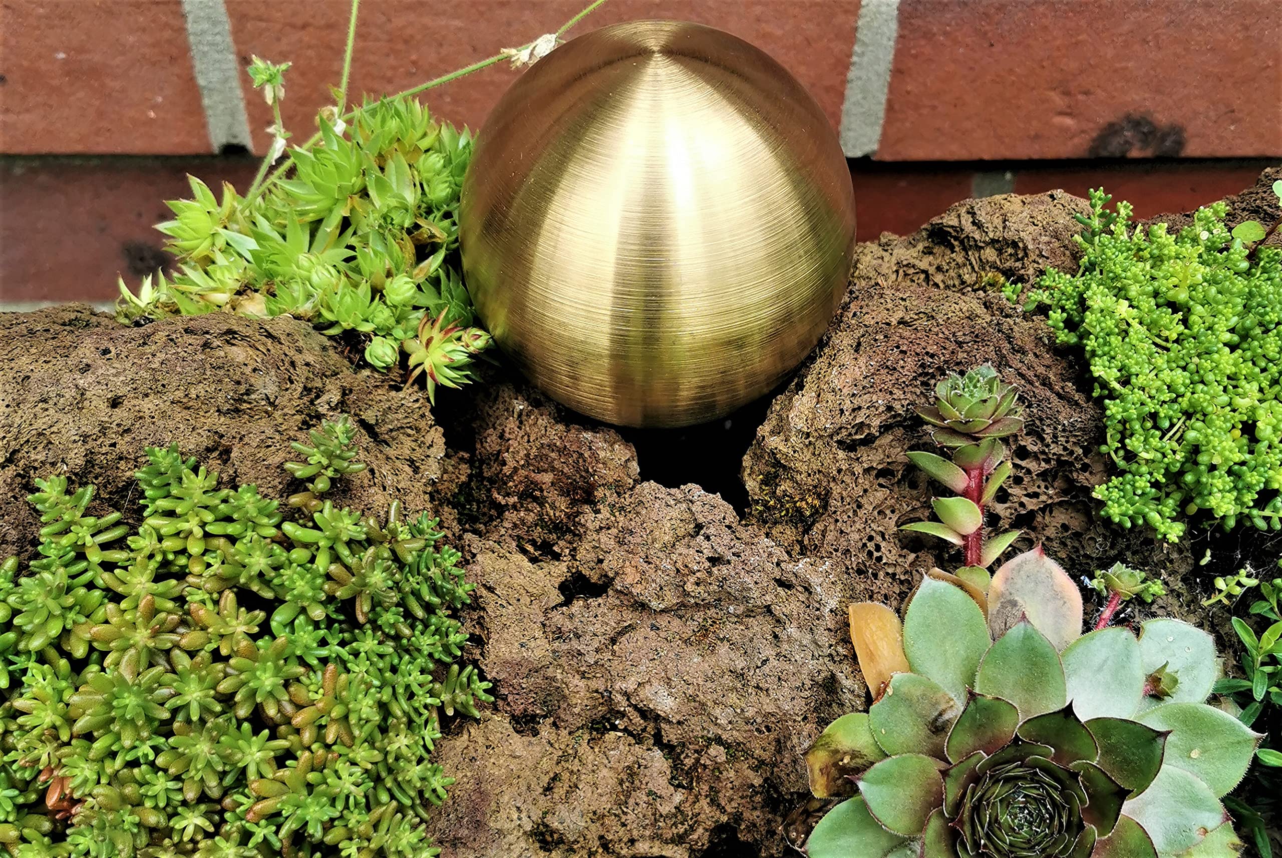 Dekokugel Gold matt gebürstet 3er Set 15-10-10 cm aus Edelstahl Kugel Dekorationskugel Gartenkugel