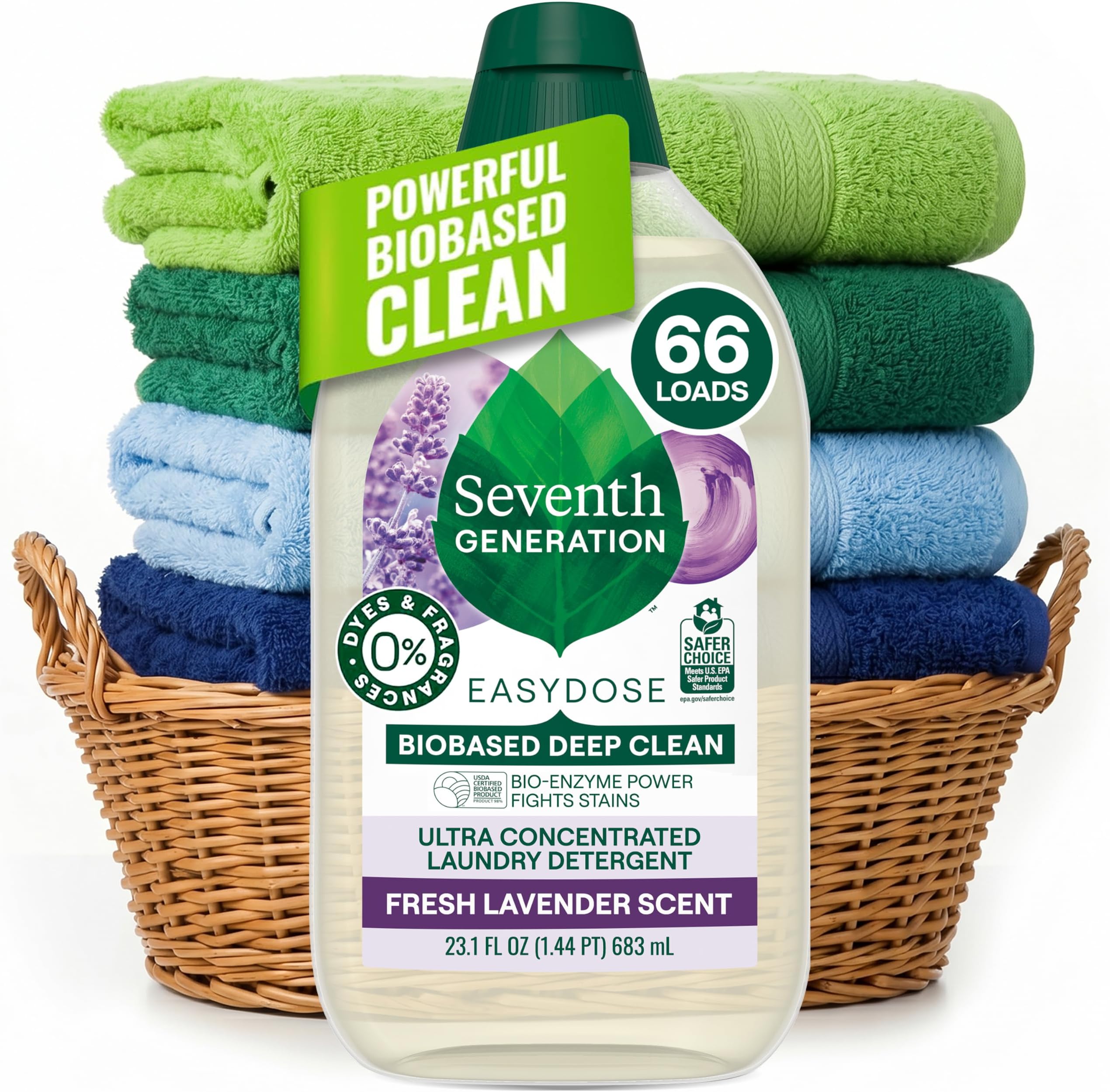 EasyDose Laundry Detergent, Ultra Concentrated: 66 Loads, Fresh Lavender Scent, 23.1 Fl Oz