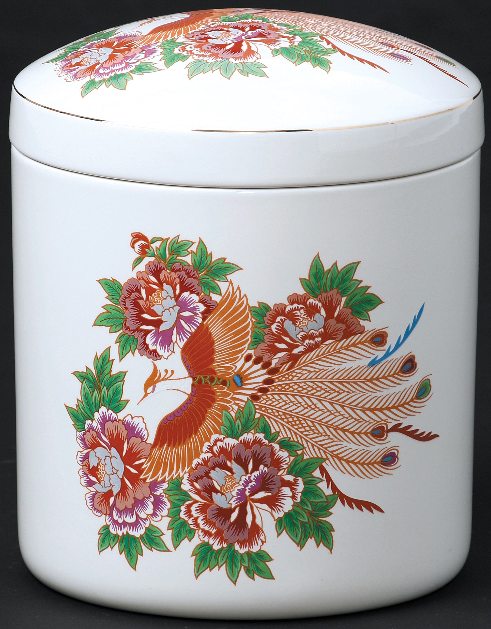 Amazon｜せともの本舗 骨壺 白牡丹鳳凰 胴径約18x高さ約21cm｜骨壺