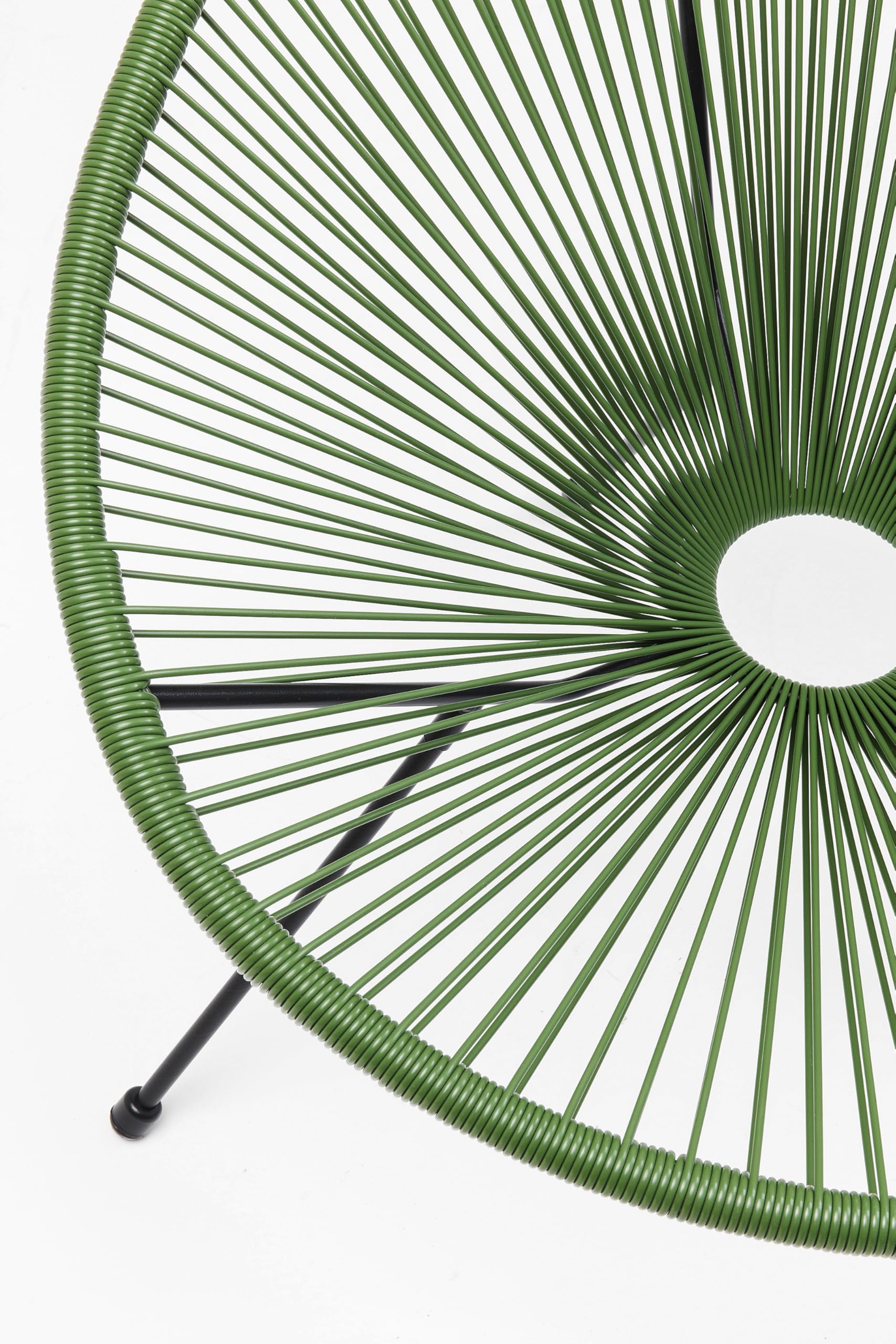Kare Design Sessel Acapulco, Grün, Indoor und Outdoor Stuhl im Retro-Design, Gartenstuhl, Relaxsessel für Balkon, Garten, Terrasse, Schwarzes Stahlgestell, 85x73x78 cm (H/B/T)