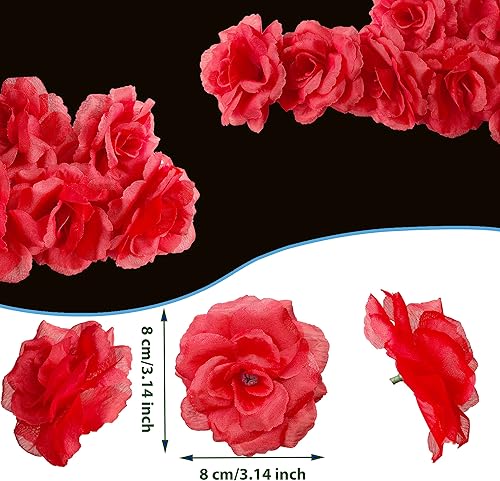 Miniatura 2 de 70 unidades de rosas artificiales de seda, cabeza de rosa falsa, cabezas de rosas para el día de San Valentín, bodas, centros de mesa de Navidad,
