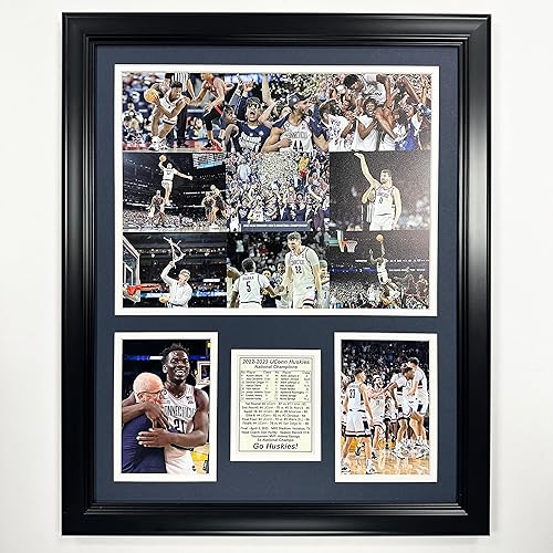UConn - Baloncesto para hombre, campeones nacionales 2022-2023, collage de fotos enmarcado, 2 tamaños (mosaico, 18 x 22 pulgadas)