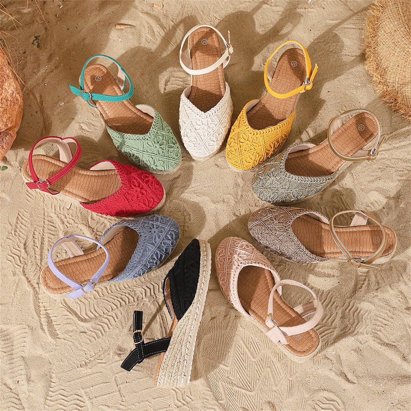 Generico Sandales OrthopéDiques Femme Confortables LéGèRes AntidéRapantes Semelle Souple Respirantes Chaussures Femme éTé Mode Mules Support Pieds Larges Ville Vacances