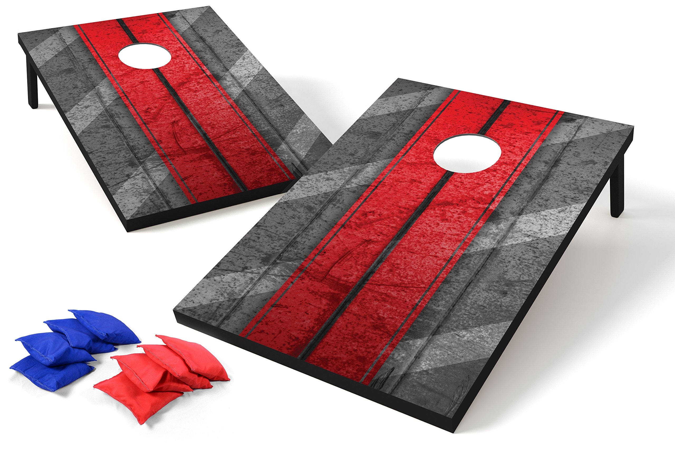 Backyard Champs Corn Hole Outdoor Game: 2 Portable MDF Boards and 8 Bean Bags, 2 x 3 Foot with Rope Handles