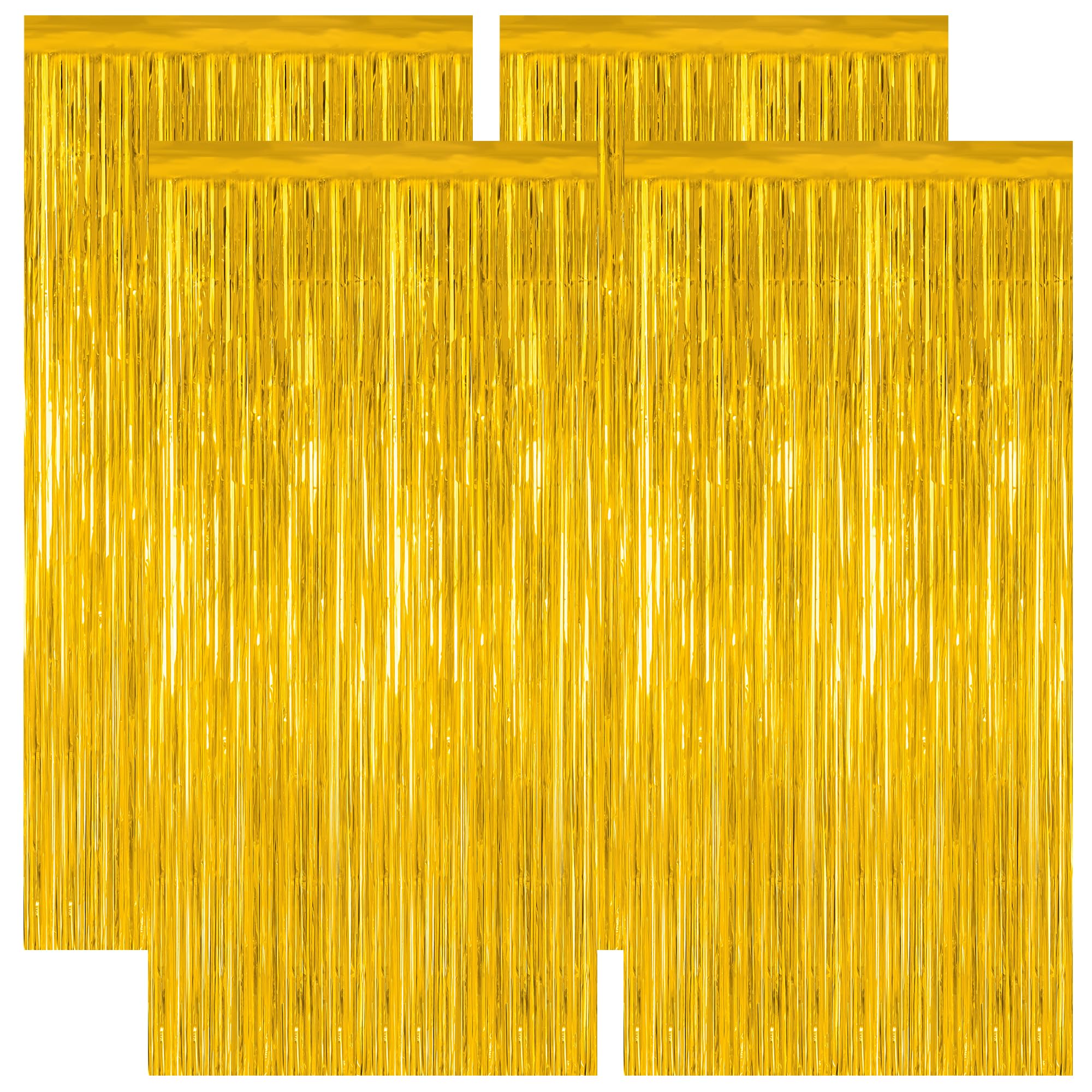 4 Pack 2025 Graduation Party Decorations, 3.28 x 7.05 Feet Gold Grad Curtains, Metallic Gold Backdrop Curtain Class of 2025 Backdrop Party Streamer, Congrad Backdrop Grad Decor 2025