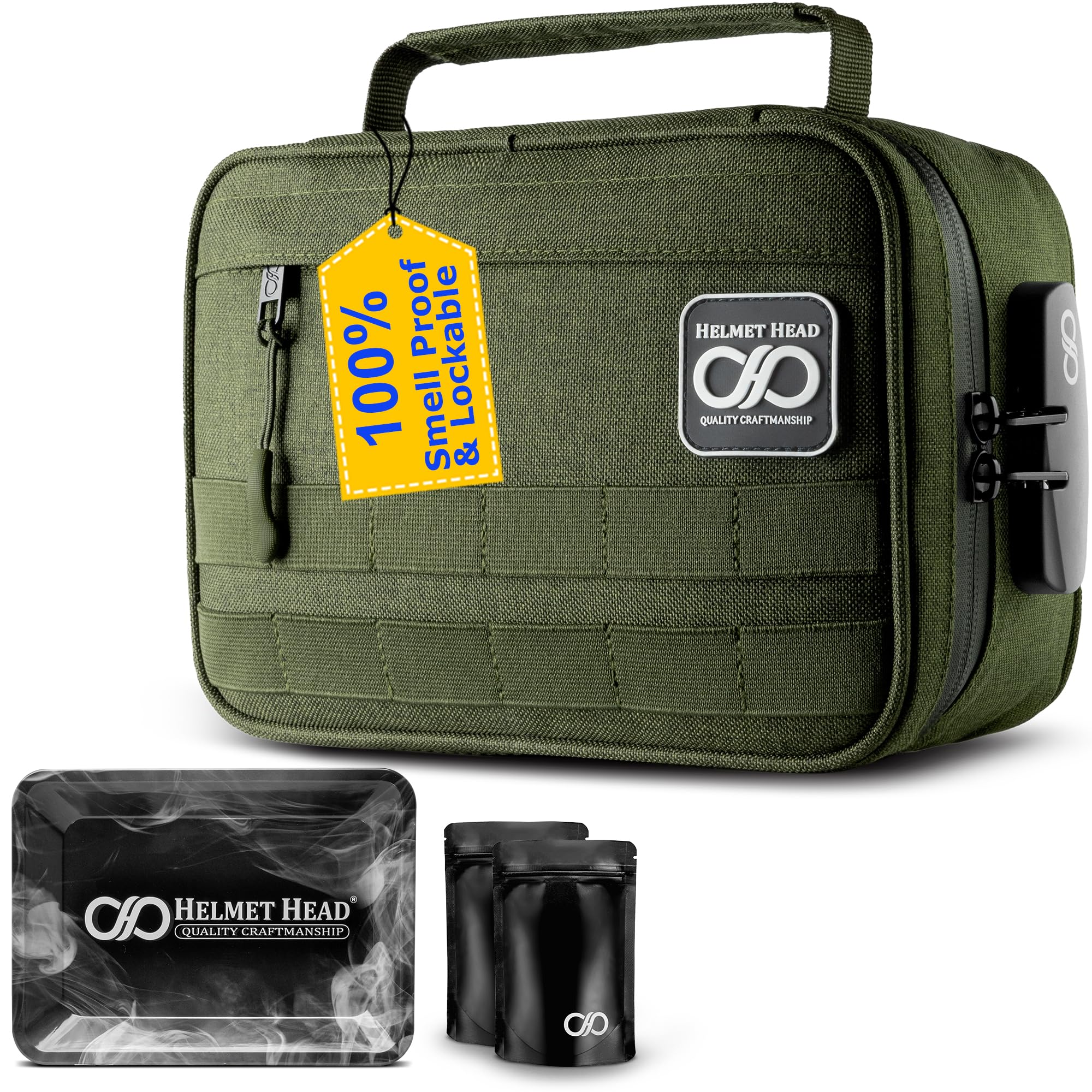 Amazon.com: HELMET HEAD Large Smell Proof Bag & Case with Combo Lock