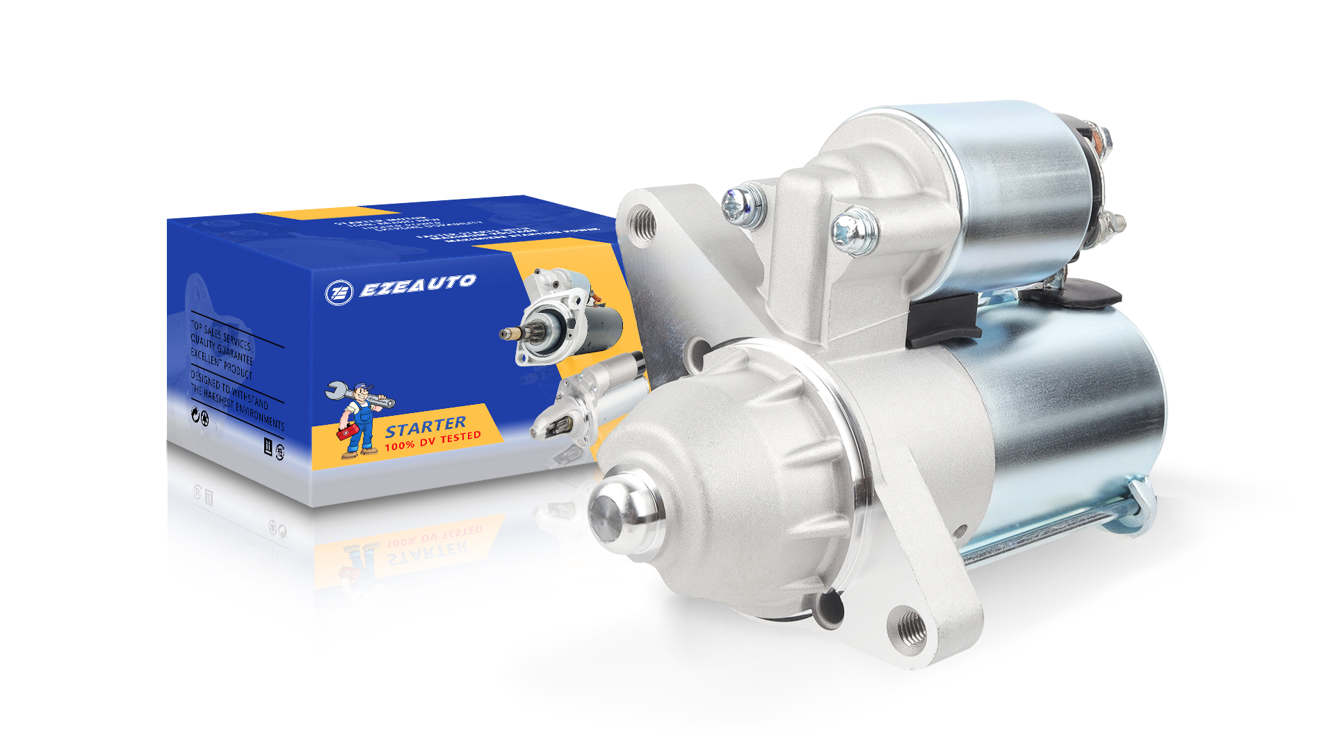 Image of Ezexpreze 5405 Starter Motor Compatible with Ford F-150 2011-2012 V6 3.5L /3.7L, Mustang 2011-2012 V6 3.5L, 1.2KW 12V 12-Tooth Clockwise, Replace# BR3T-11000-AC, BR3Z-11002-A