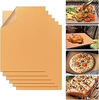 Demiwise Copper Grill Mats Set of 6 - Heavy Duty Non-Stick Reusable BBQ Mats for Gas Charcoal Electric Grills, 15.75x13 Inch