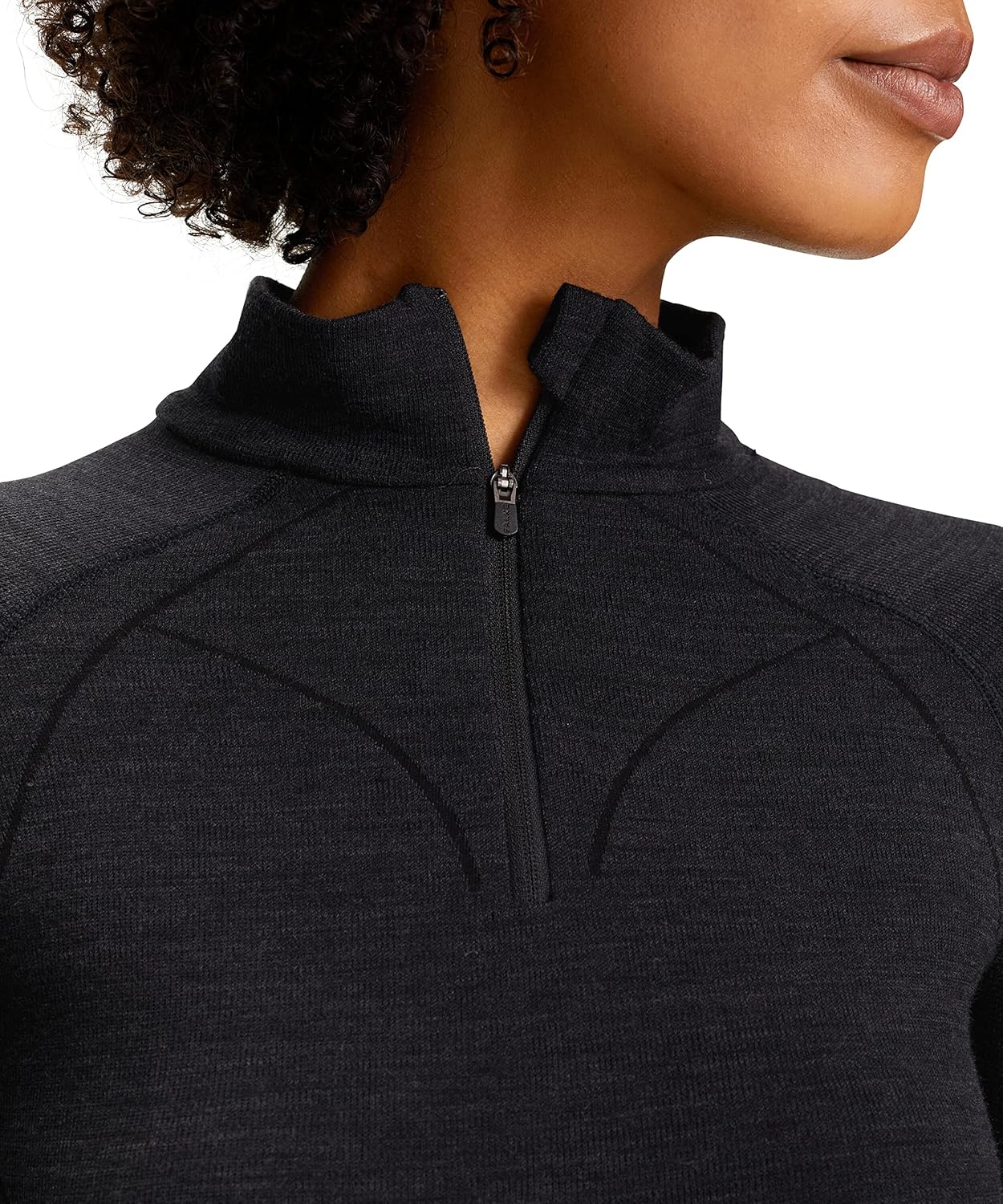 FALKE Women's Wool Tech. Zip Base Layer Top, 1 Piece