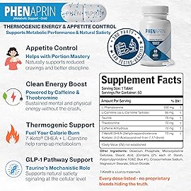 PhenAprin Advanced Diet Pills for Weight Loss & Energy - Powerful Appetite Suppressant & Thermogenic Fat Burner for Men & Women - Metabolism Booster Supplement - 60 Tablets