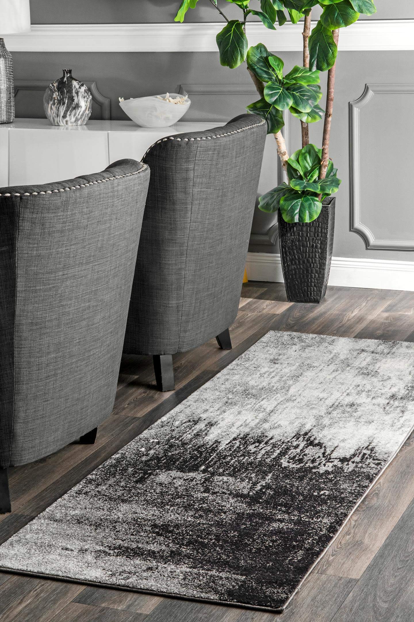 nuLOOM Alayna Abstract Accent Rug, 2' x 3', Black