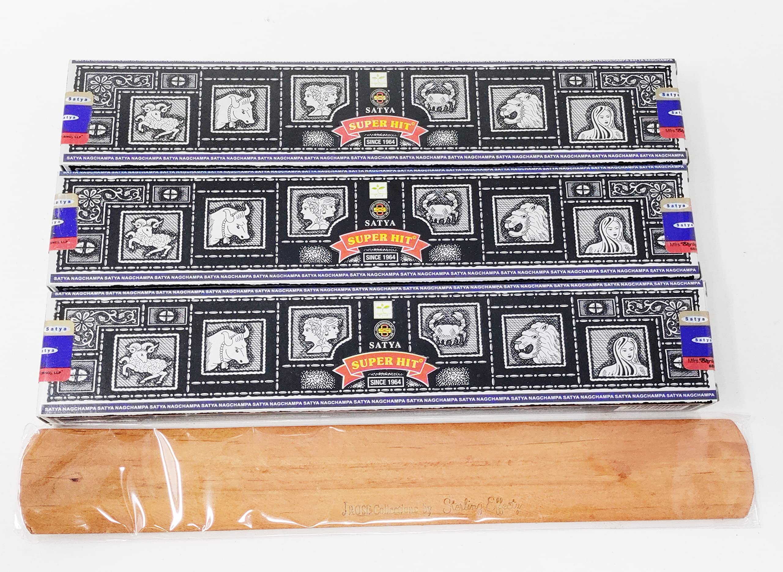 Jrose Collections Multicolor Satya Nag Champa & Combo Incense Sticks, 3 Packs Of 15Gms With Jrose Incense Sticks Holder (3 X Superhit)