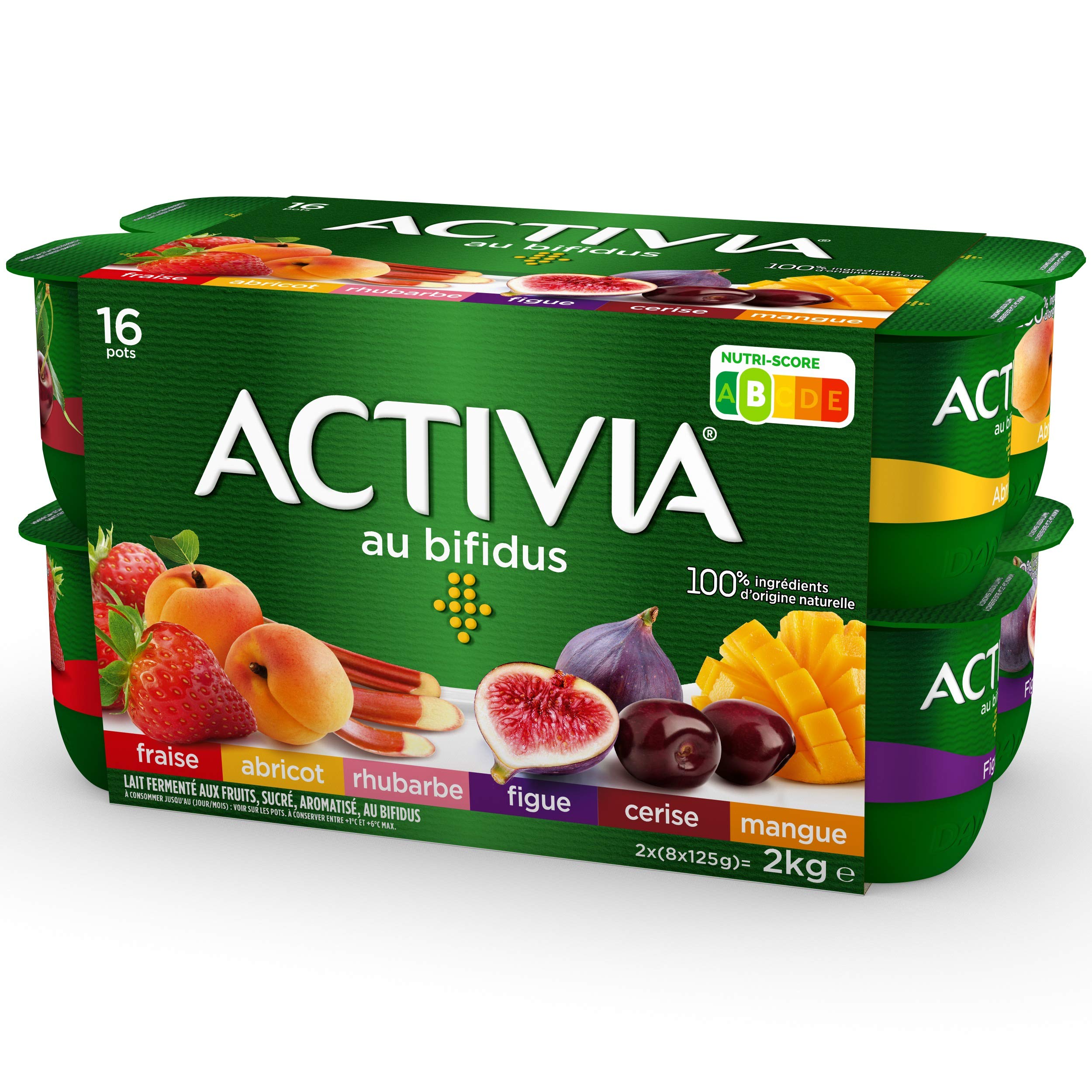 ACTIVIA Yaourt au bifidus aux fruits panaché 16 x 125 g