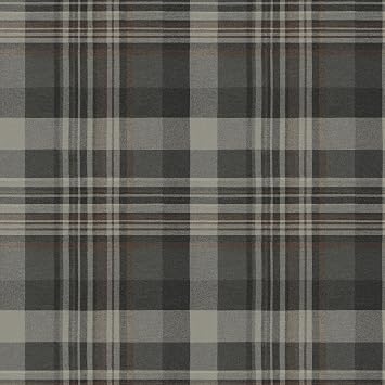 Yellowstone Plaid Charcoal Wallpaper, Charcoal Plaid Wall Covering for Bedroom Living Room Accent Wall Decor