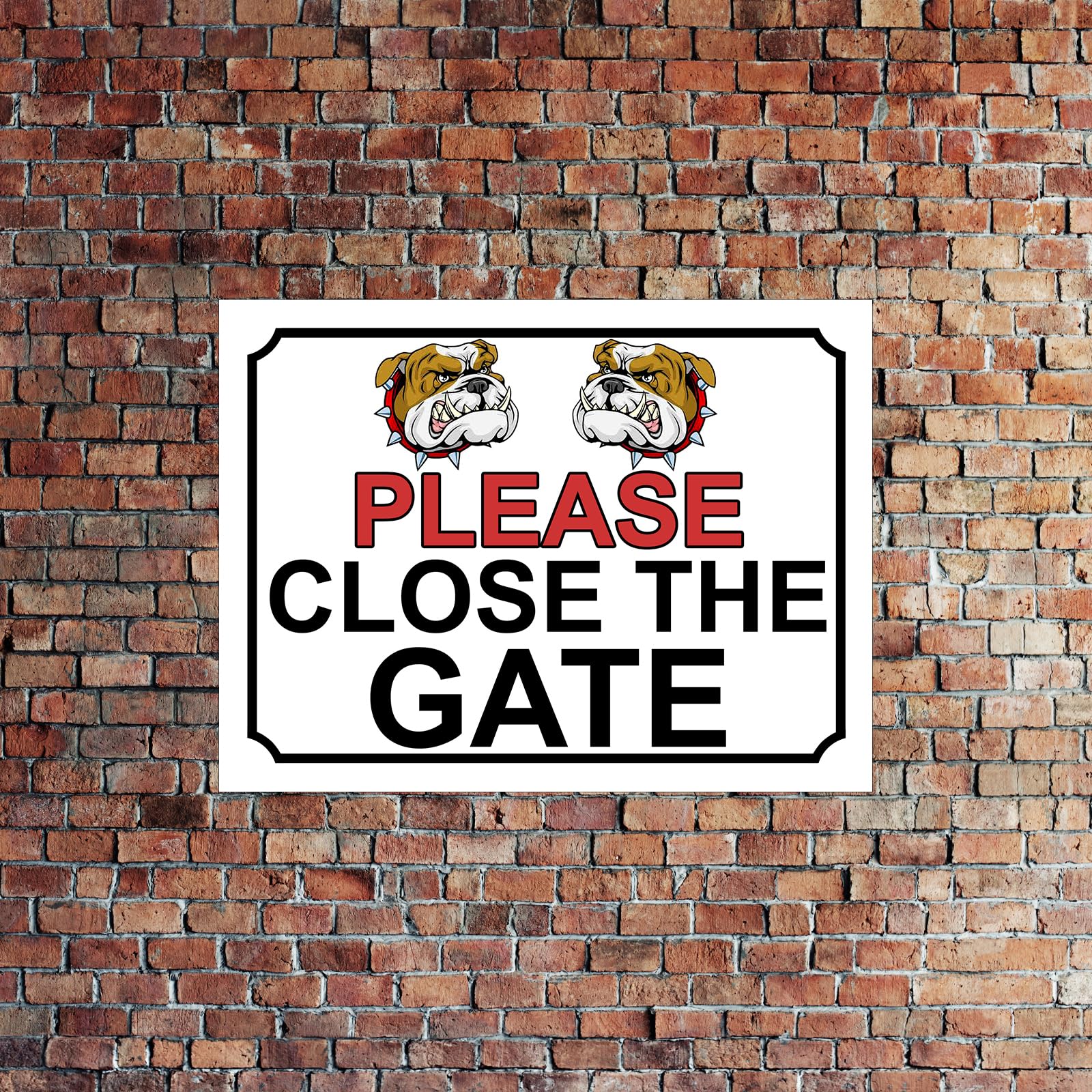 PLEASE CLOSE THE GATE ANGRY DOG THEME METAL SIGN 267MM X 200MM (132H1L) LARGE 10" X 8" - Image 4