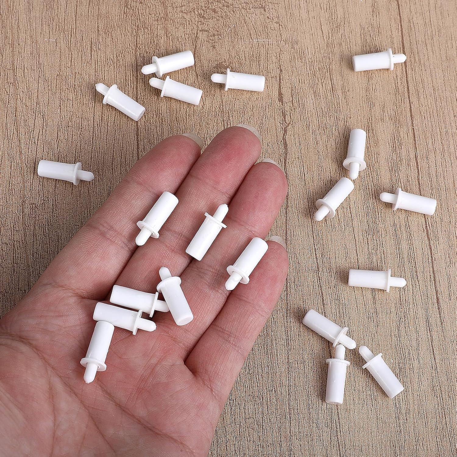 20 Pcs Shutter Repair Pins, Plantation Shutter Repair Pins Kit Shutters Fasteners Spring Loaded Replacement Pin Bolt Movable Blade Parts for Windows Cabinet Blind Slats White (0.9 x 0.3 Inch)