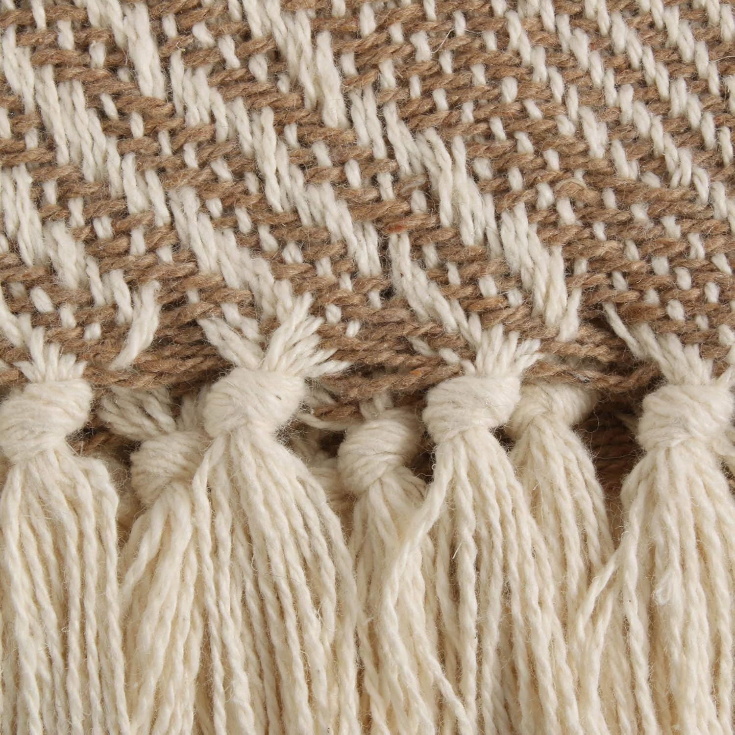 DII Transitional, Basketweave Woven Throw, 50x60, Stone - Image 2