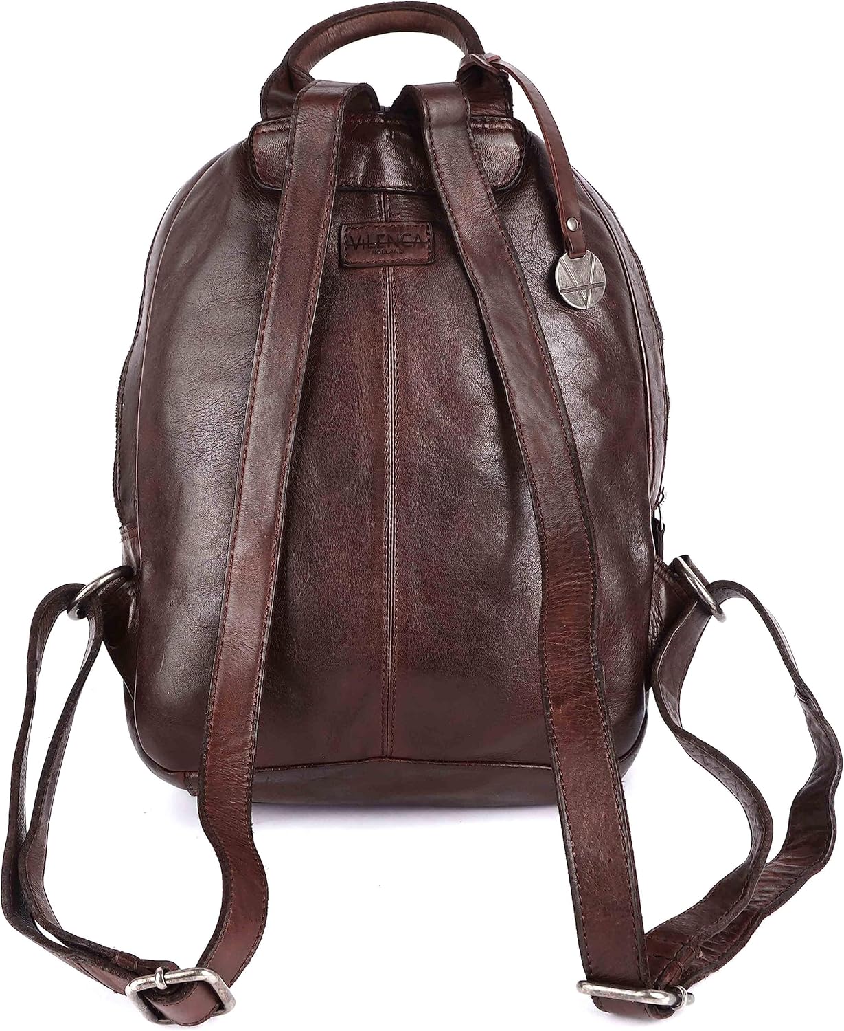Leather Backpack for Men & Women | 100% Genuine Leather | Adjustable Straps | VL-054-BROWN | 20L Capacity | Vintage & Modern Style | 13 x 1 x 13 Inches | Ideal for Travel & Office