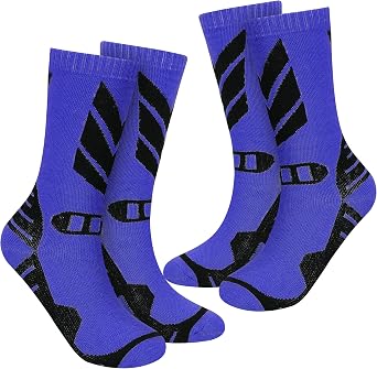 Warm Kids Ski Socks - 2 Pairs Merino Wool and Cotton Fix Material Skiing Socks, Knee High Winter Warm Snowboard Thermal Socks For Boys Girls Toddlers