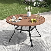 Vista 12 de Mesa de comedor para exterior, mesa cuadrada para terraza con orificio para sombrilla