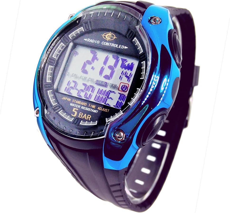 Amazon | WRC16-BL-BPサイビート電波時計10年電池付き腕時計ブルー電波