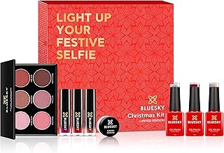 BLUESKY Beauty Kit (Limited Edition) | Maniküre Set mit Shellack + Lippgloss-Set + Lidschatten-Palette + Aurora Powder