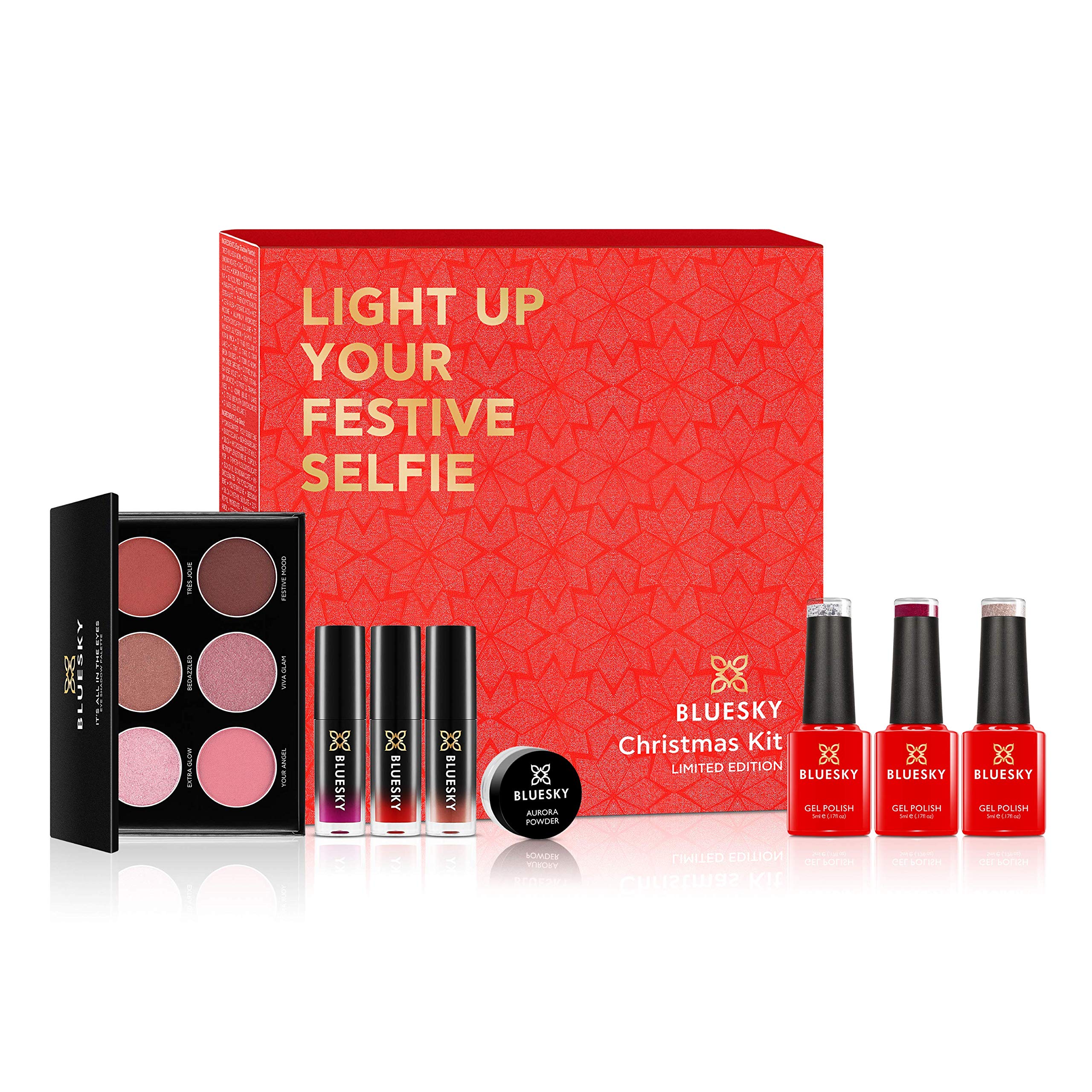 BLUESKY Beauty Kit Limited Edition – Gellack, Lipgloss, Lidschatten, Aurora Powder