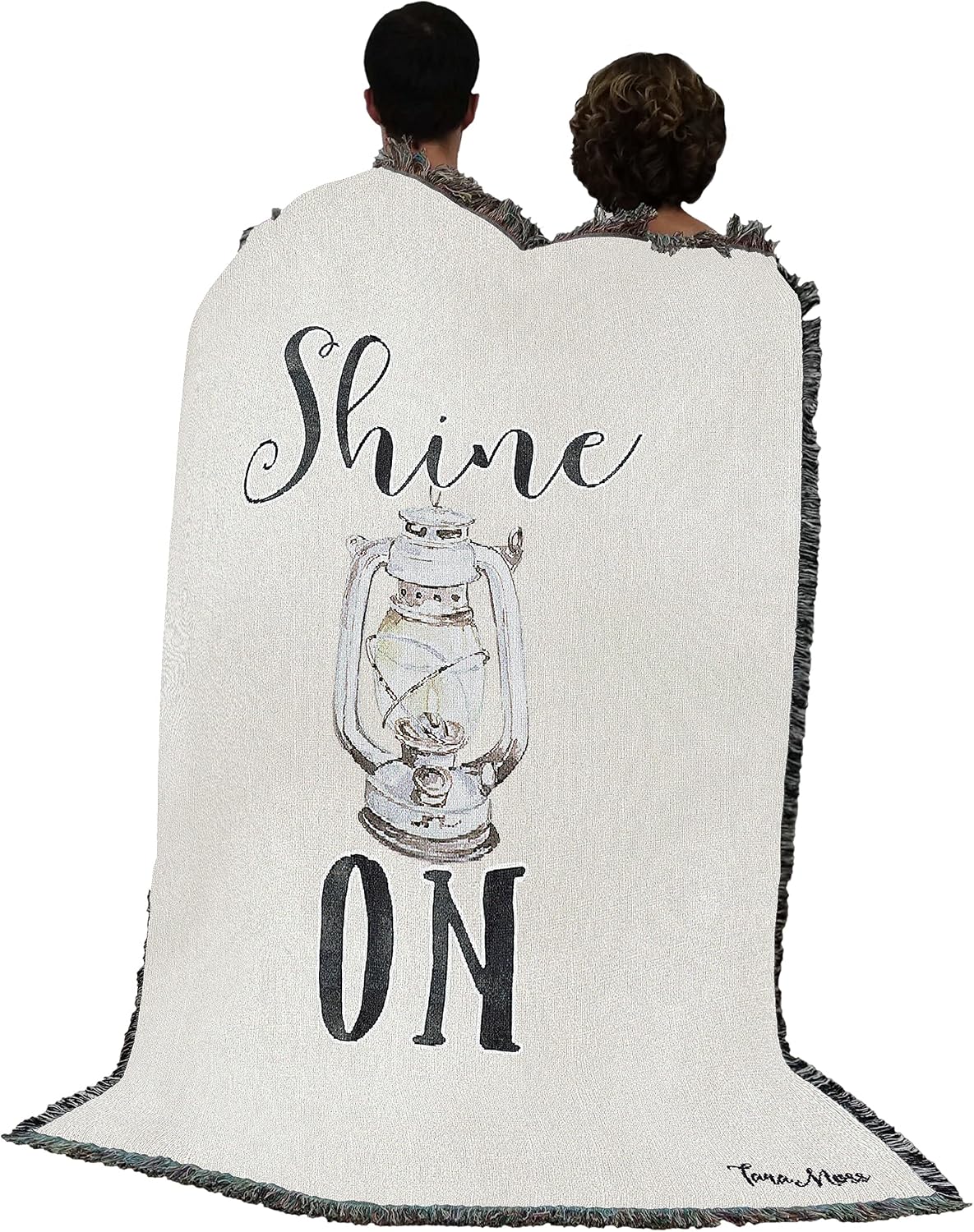 Pure Country Weavers Shine On Lantern Blanket by Tara Moss - Hiking Camping Lodge Cabin Gift Tapestry Throw Woven from Cotton - Made in the USA (72x54)