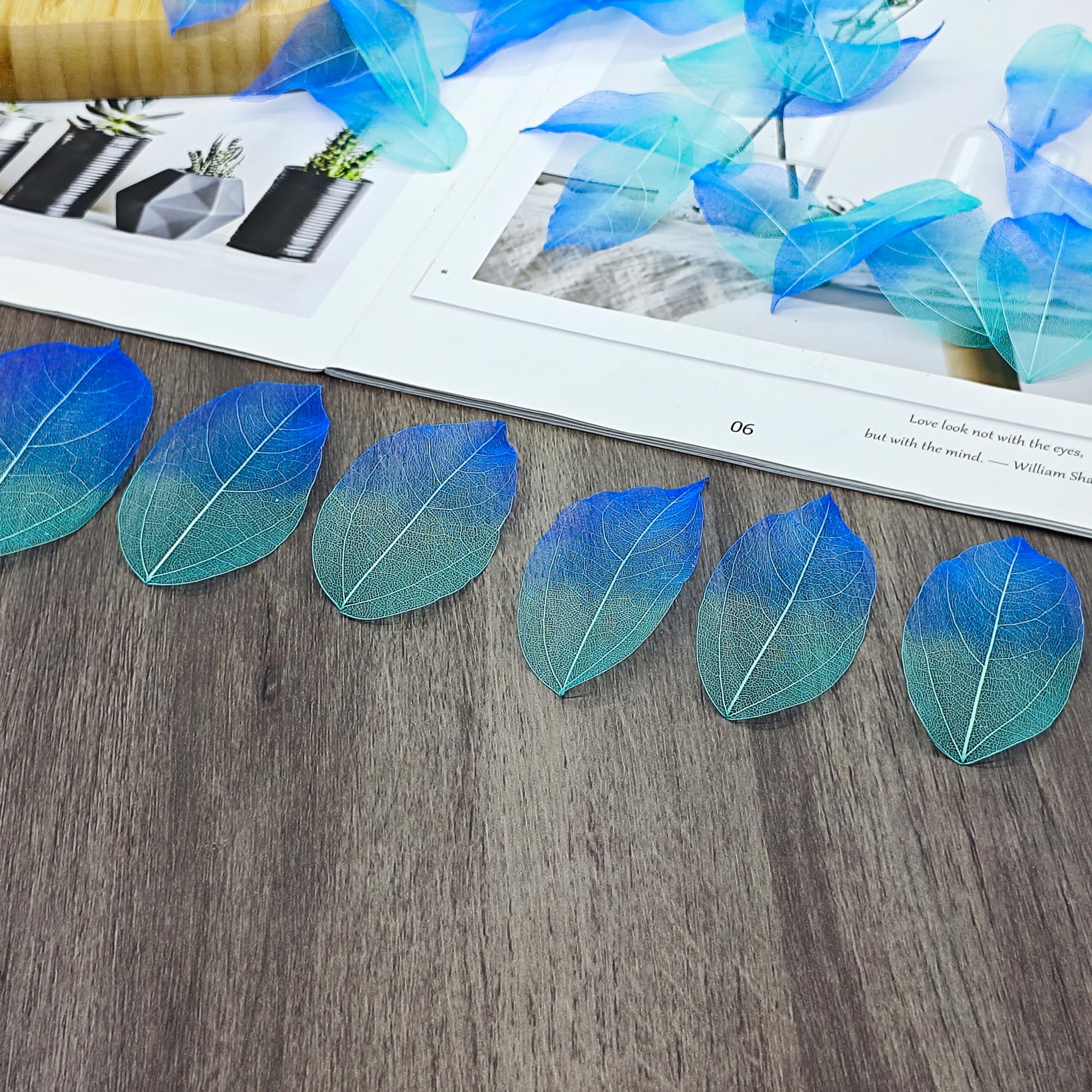 50 StCk KNstliche BlTter Deko KunstblTter Deko Fake Leaves BlTter  Girlande Basteln Trockene BlTter Getrocknete BlTter Verwendet FR Diy  Handwerk Scrapbook Kartenherstellung (Farbverlauf blau) : Amazon.de: Kche,  Haushalt & Wohnen