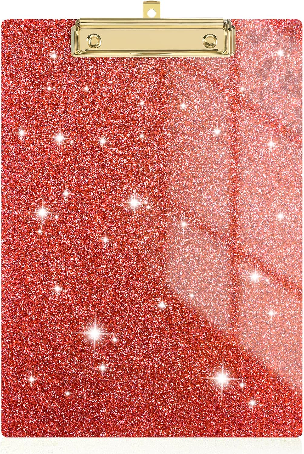 Rimilak Acrylic Glitter Clipboards, Sparkly Clip Board, Red