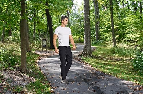 Miniatura 5 de Tansozer Men's Sweatpants Zipper Pockets Hiking Pants Lightweight Quick Dry for Athletic Jogging Workout Running Gym Travel