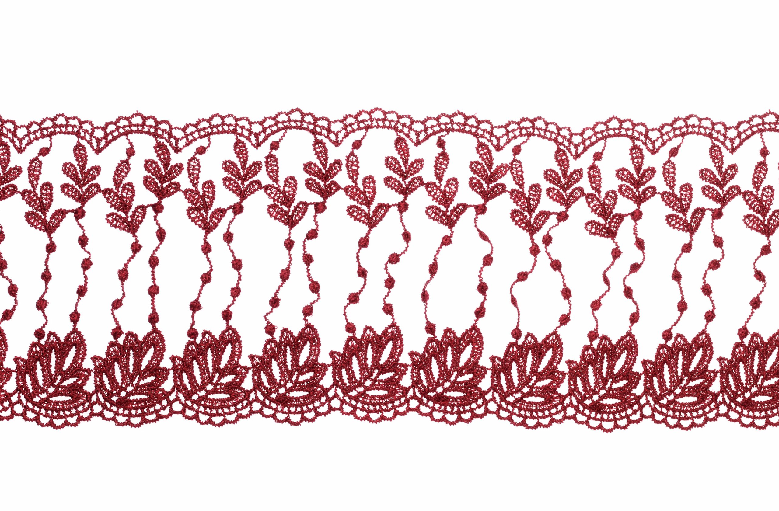 Knit fringe race Hamanaka rouge vin, galon à franges haut de gamme importé du Japon
