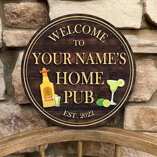 Miniatura 176 de Placa de pared de madera de bar de tequila mexicano personalizado, letrero de bar de México, letrero rústico para pub para el hogar, decoración de 01