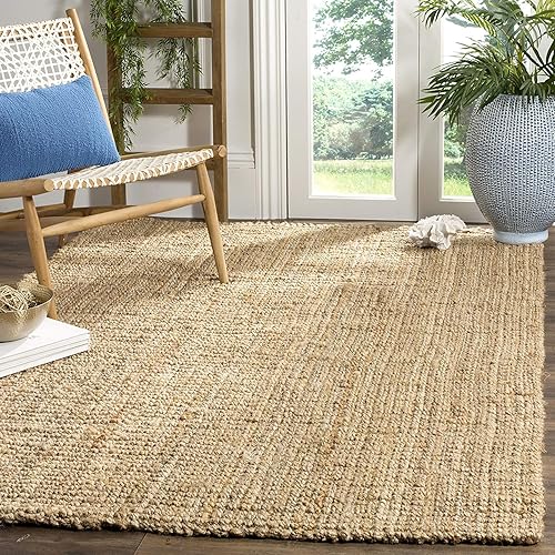 Miniatura 6 de Alfombra natural trenzada de yute de 2 x 3 pies, color madera de cedro, tejida a mano y reversible para sala de estar, cocina, entrada, alfombra