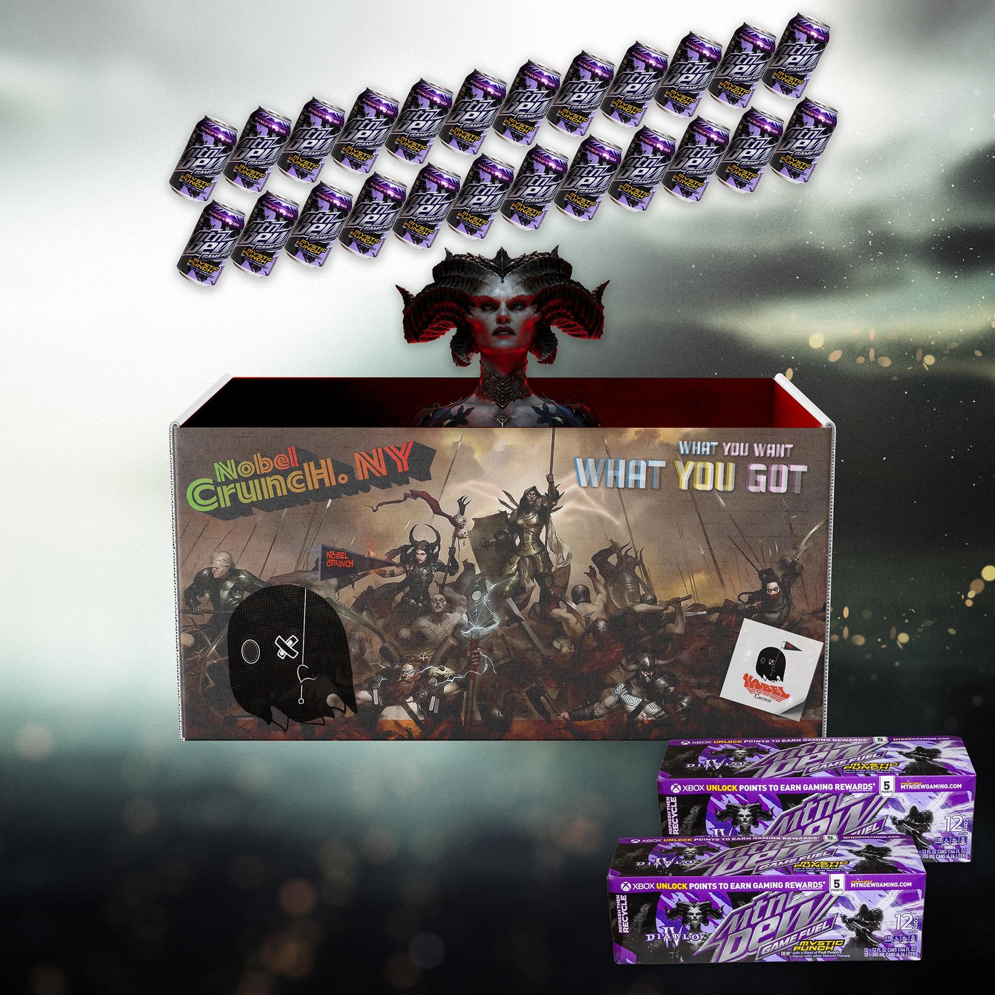 Mountain Dew Game Fuel Mystic Punch Diablo IV - Limited Edition - Free Game Points Included - 24, 12oz cans