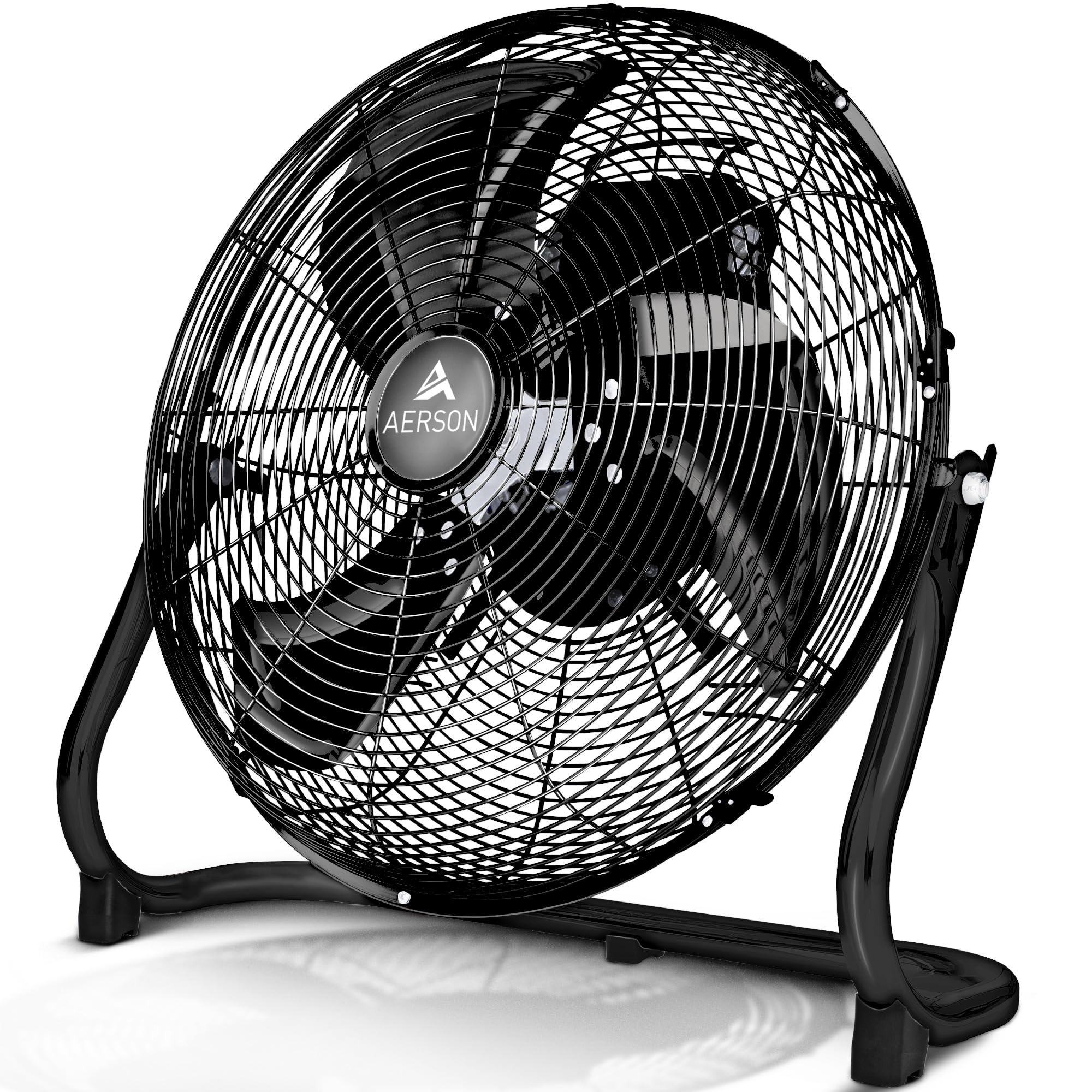 TRESKO AERSON Ventilateur de Sol 60 cm | Ventilateur sur Pied 200W | avec 3 niveaux de puissance | Débit d'air élevé | Construction robuste en métal | Inclinable à 110 degrés