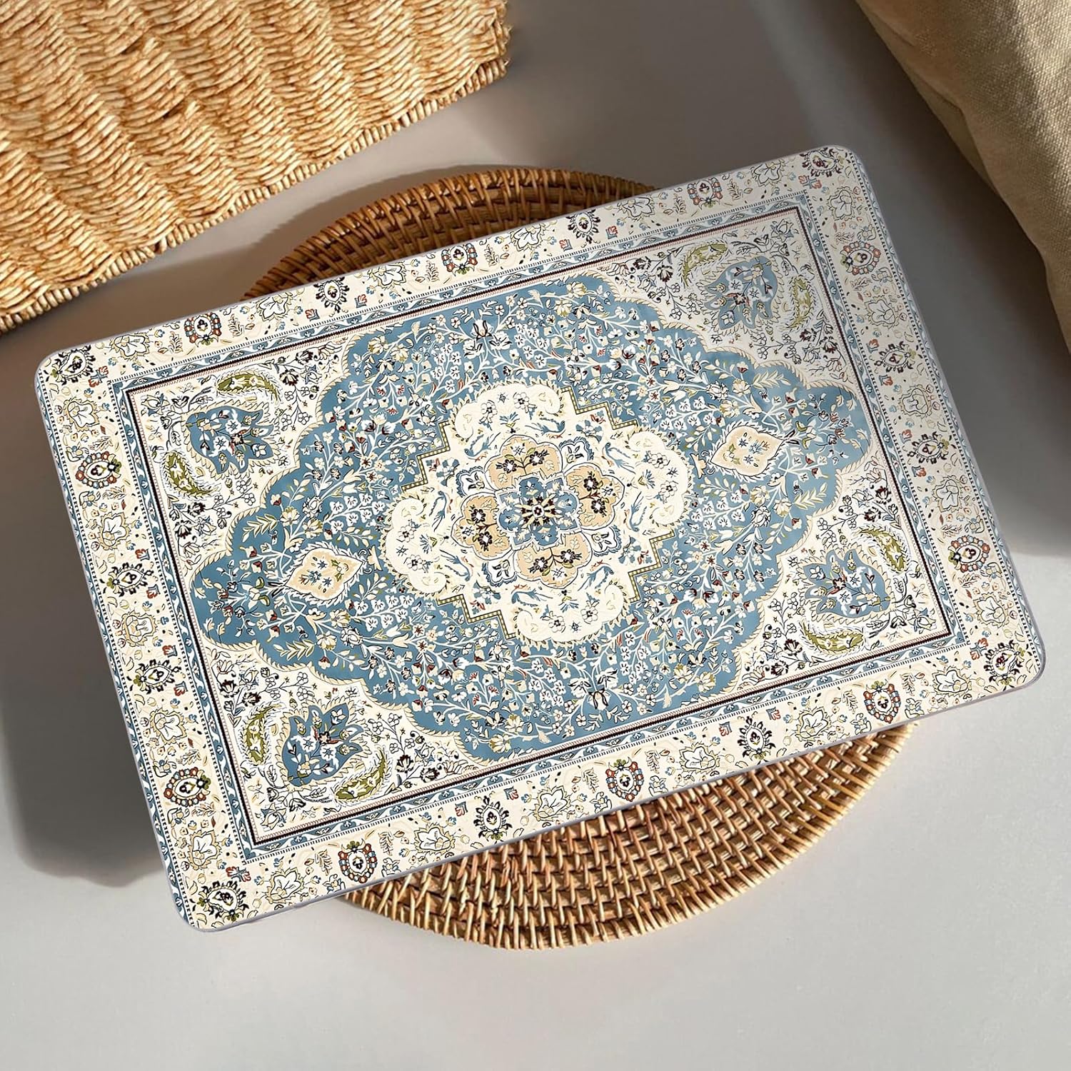 AKIT Compatible with MacBook Air 13 inch Case 2026 2025 2024-2022 M4 M3 M2 A3240 A3113 A2681, Pattern Hard Shell Laptop Case+Screen Protector+Keyboard Cover for MacBook Air 13.6 inch, EuropBlue - Image 3