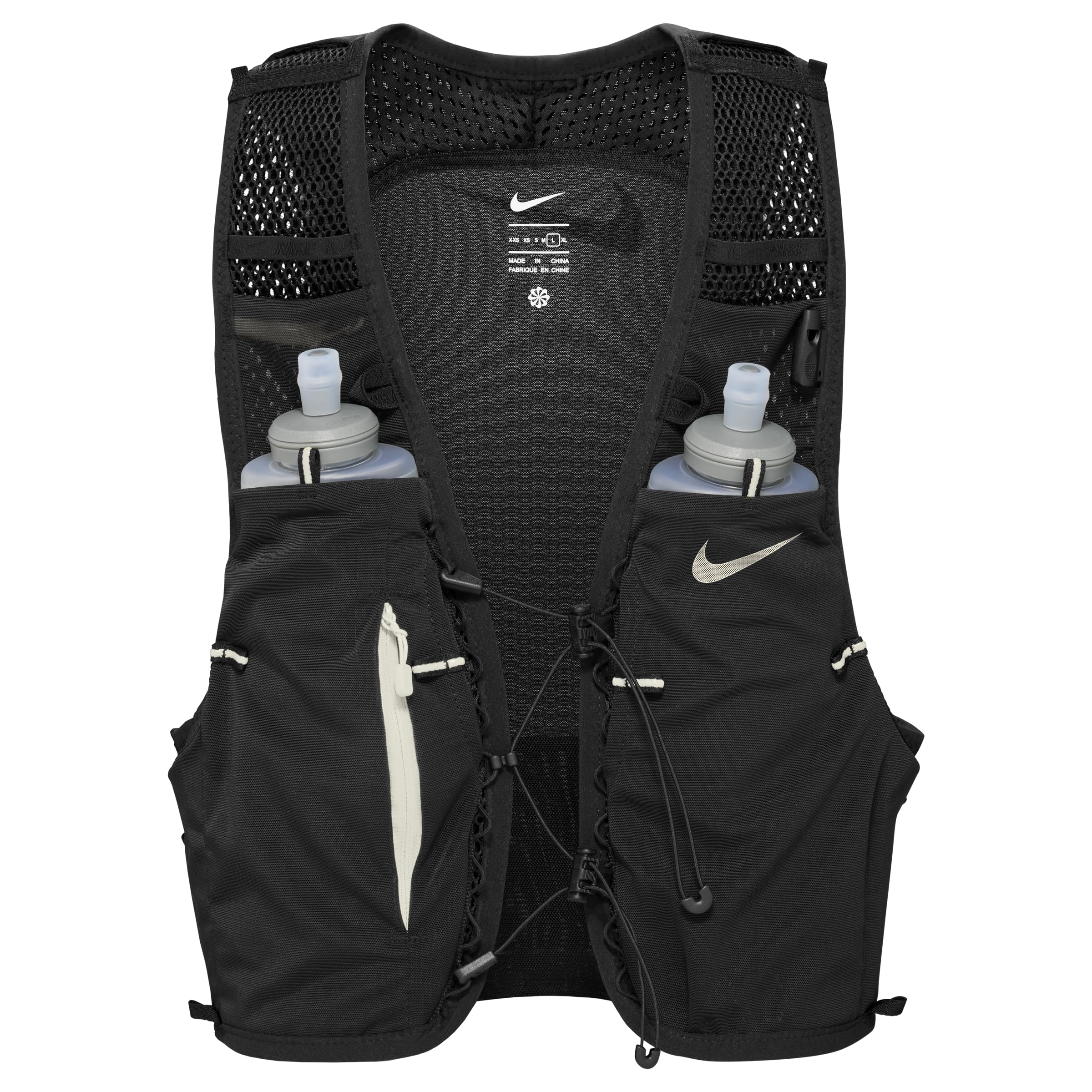Nike Run Vest 5L Running Vest Trail Running Backpack Hydration Vest Hydration Backpack Running Training Outdoor 5 Liters, Black/Sail/Sail, XL