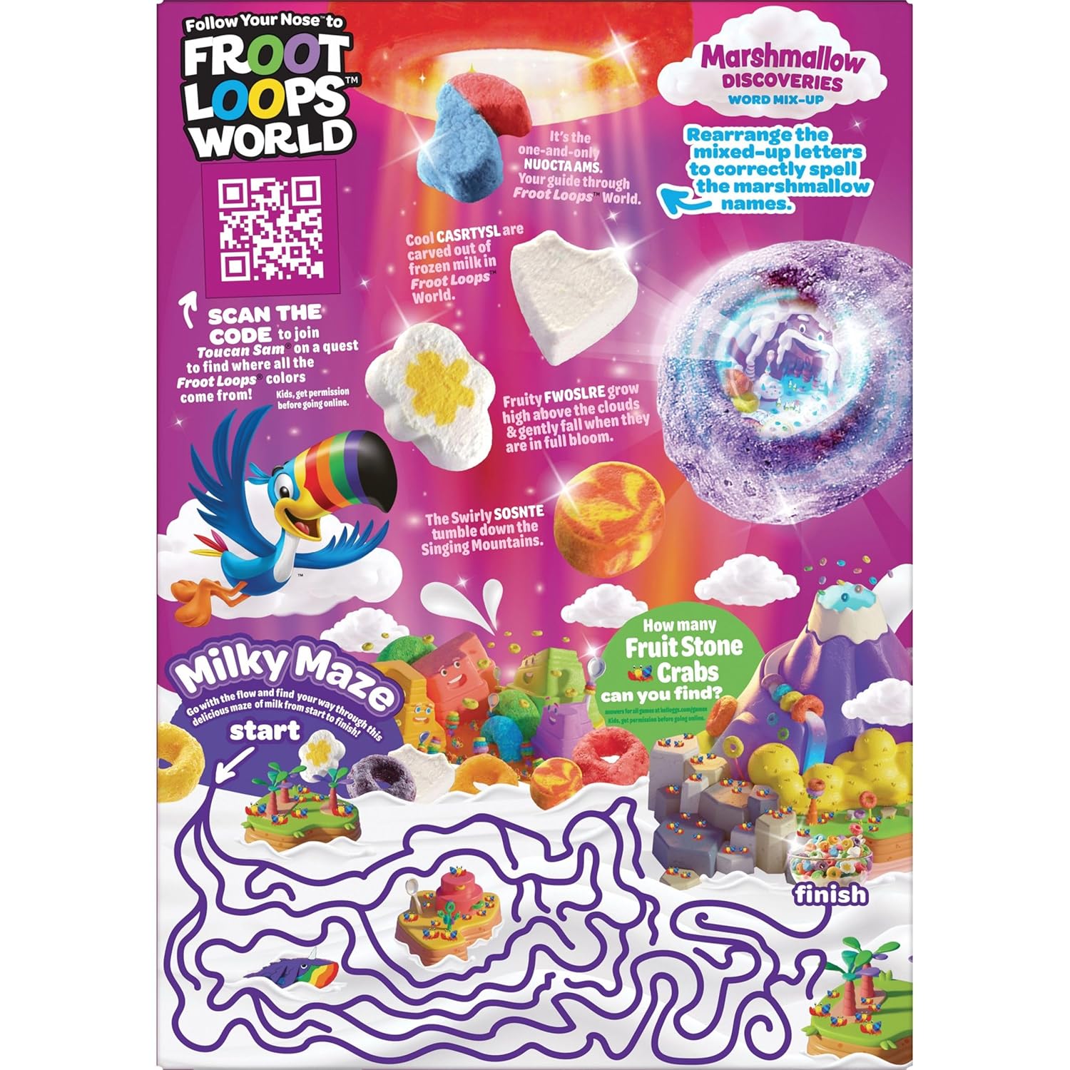 Kellogg's Froot Loops Breakfast Cereal, Kids Cereal, Family Breakfast, Original with Marshmallows (8 Boxes)