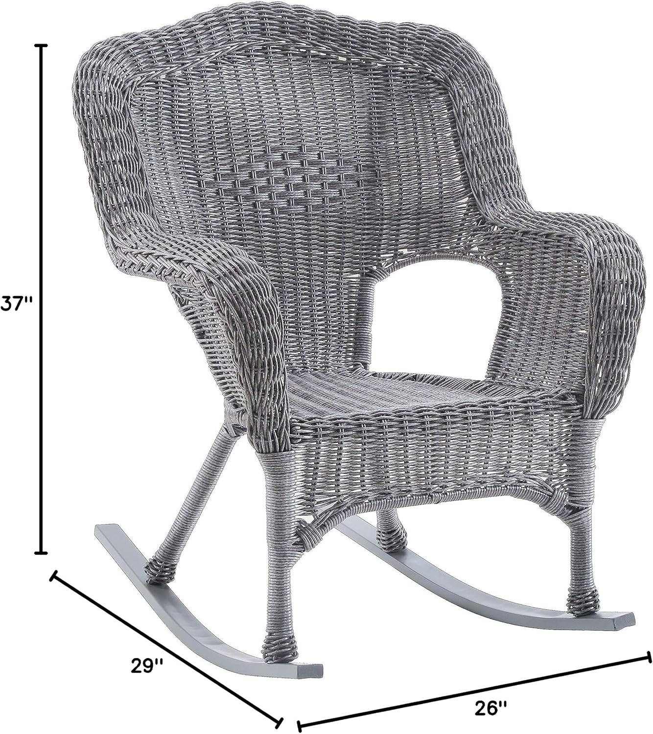 International Caravan Furniture Piece Camelback Resin Wicker Rocker