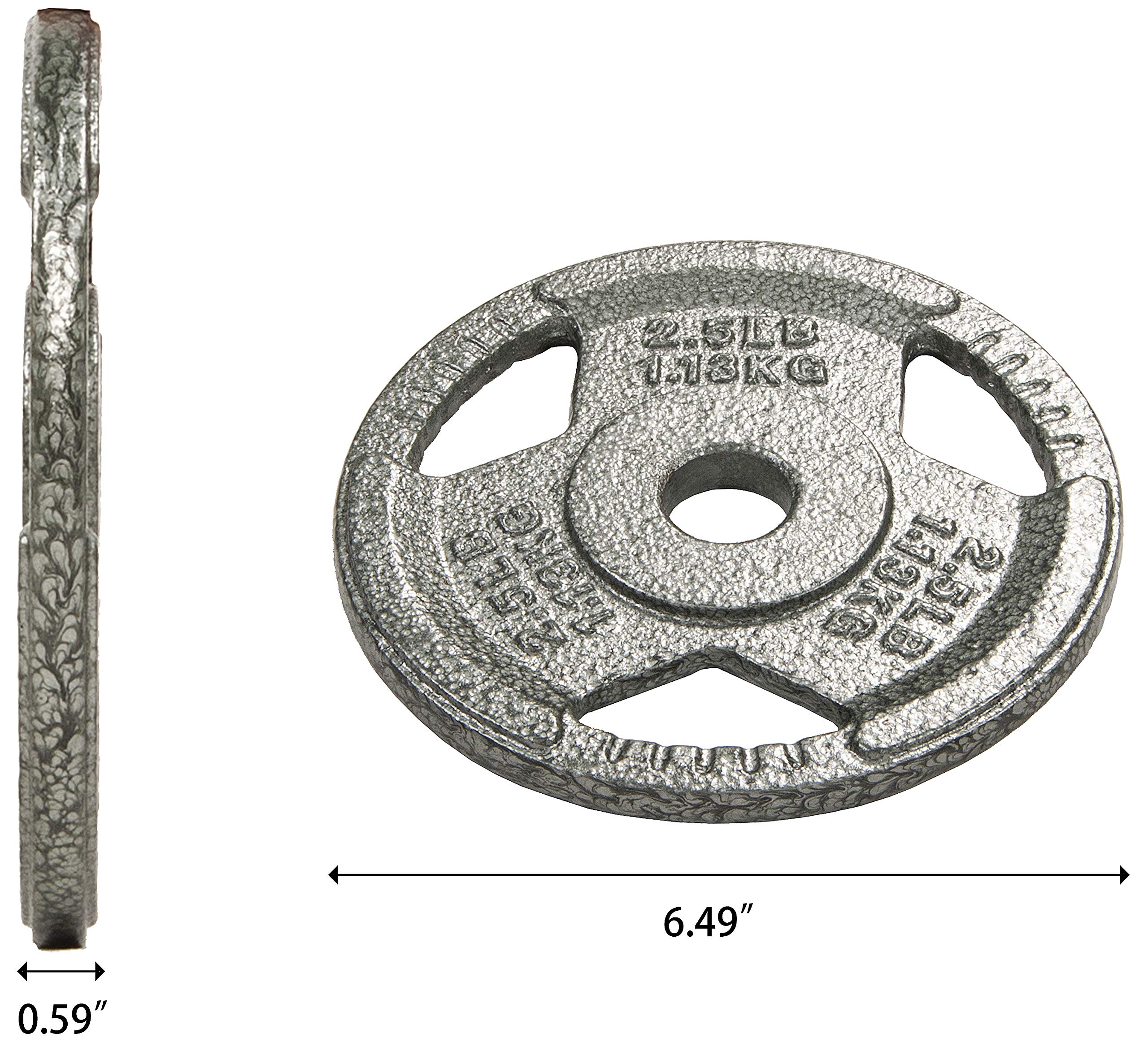 Cast Iron Plate Weight Plate for Strength Training and Weightlifting, Olympic or Standard, Multiple Sizes