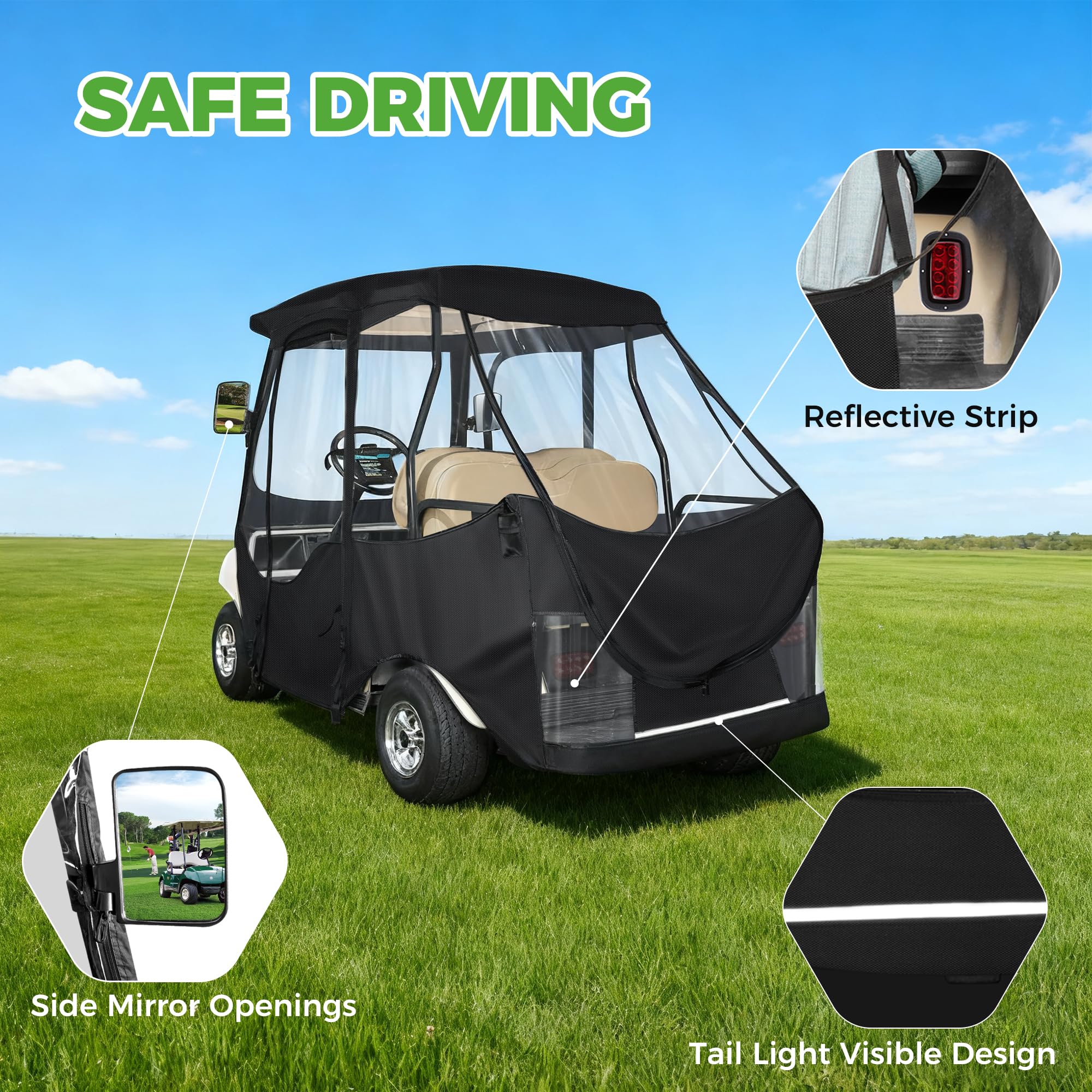 Amazon | 10L0L 4人乗り ゴルフカートエンクロージャー クラブカーDS