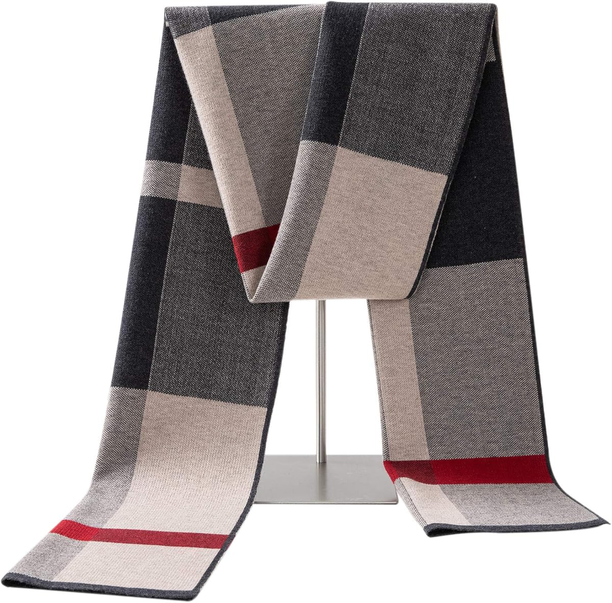 Men's Merino Wool Scarf, Long Winter Neckwear with Gift Box
