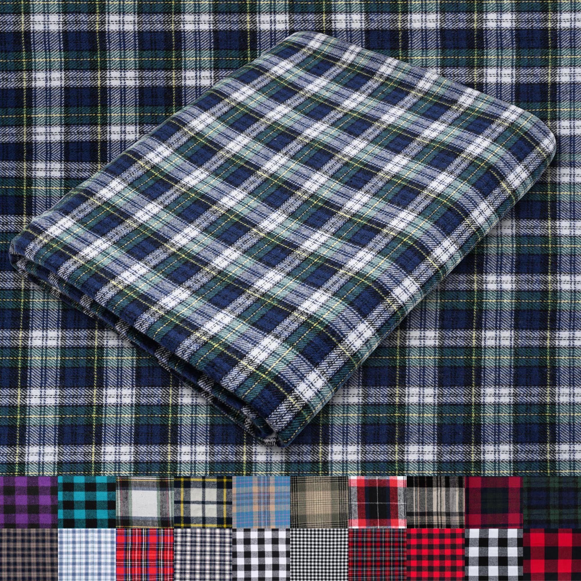 Pico Textiles 1 Yard Blue and Green Blackwatch Tartan Plaid Flannel Fabric - 60" Wide - 100% Cotton - Sold by The Yard - for Shirts, Scarves, Pajamas & Receiving Blankets — view 33