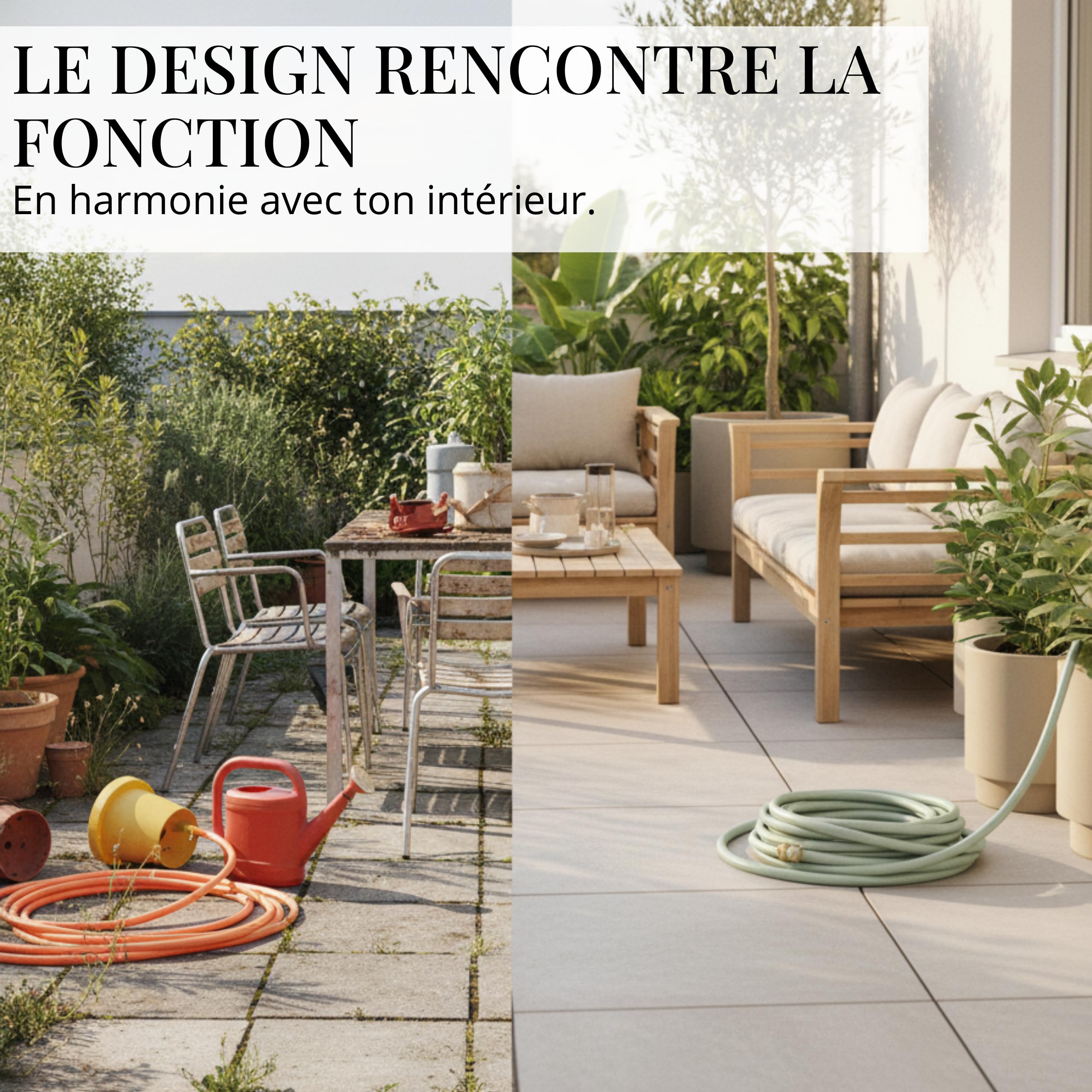 LIVLIG Tuyau d'Arrosage 20m Design – Tuyau Arrosage Flexible, 60% Recyclé, UV Résistant, Anti-Torsion, 1/2 Pouce, Vert