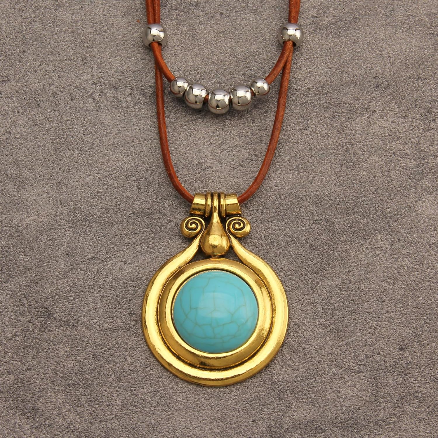 Leather Necklace for Women Long Boho Pendant Hippie Choker Necklace Bohemian Layered Leather Rope Wooden Jewelry Gifts - Image 8