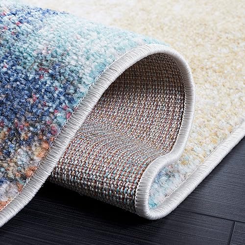 Miniatura 6 de SAFAVIEH Phoenix Collection - Alfombra de área de 9 x 12 pies, azul, diseño abstracto moderno, no desprende pelusa y de fácil cuidado, ideal para