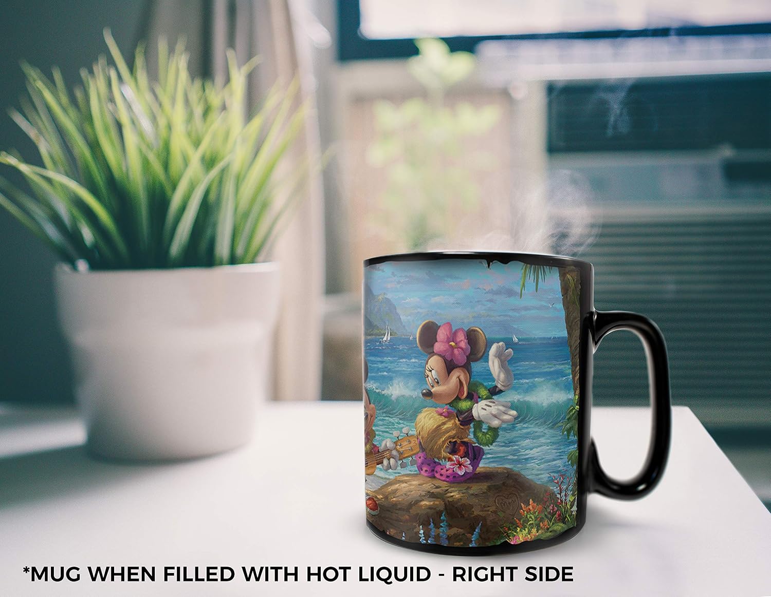 Disney Mickey and Minnie Mouse in Hawaii One Heat Sensitive 16 oz Clue Mug image 2